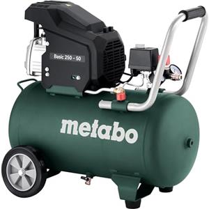 Metabo Mega 700-90 D Compressore (con 3 attacchi universali, protezione da sovraccarico, compressore a pistoni lubrificato a olio a 2 cilindri, accessori da officina) 601524000