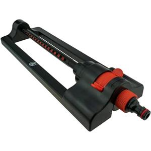 GARDENIX Precision Garden - Irrigatore a barra oscillante con portata regolabile e sistema di tubi ad attacco rapido, 16 ugelli, irrigazione per prato e giardino, nero