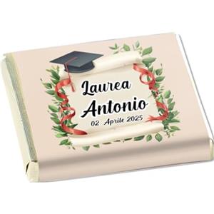 Generico Cioccolatini personalizzabili - Matrimonio - Compleanno - Nascita - Battesimo - Comunione - Laurea - SENZA GLUTINE - Cioccolattini Personalizzati 30 pezzi (Dimensioni standard, Laurea 2)