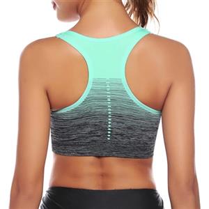 Sykooria Donna Reggiseno Sportivo Reggiseno da Allenamento Senza Ferretto Top Fitness Donna Palestra Imbottito per Ginnastica Yoga Verde L