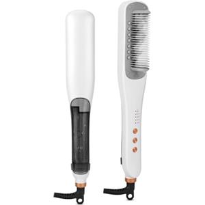 AraSyleon Spazzola Stira Capelli a Vapore - 3 Livelli Temperatura (150°C-210°C), Riscaldamento Rapido 30s, Piastre Ceramica, Design Sicuro, per Tutti i Capelli, Bianco