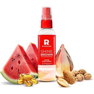 BYROKKO SHINEBROWN BYROKKO Shine Brown Spray Abbronzante Bifasico Anguria (100 ml), acceleratore con oli naturali e acido ialuronico, per sole e lettino, formula idratante a rapido assorbimento