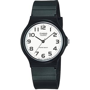 Casio MQ24-7B2 da uomo con cinturino in resina nera, Quadrante bianco., Classico