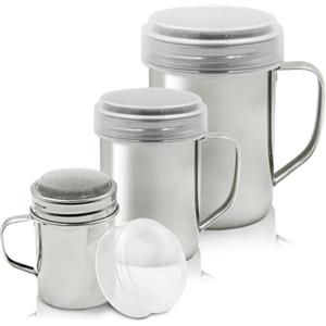 SENHAI Shaker per cioccolato in polvere con manico, 3 diverse dimensioni in acciaio inox sale zucchero in polvere shaker per pepe cannella in polvere farina - maglia fine