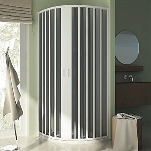 Forte BR141001 Box Doccia Free Semicircolare, Riducibile, Apertura Centrale, Bianco, 70-90 x 70-90, H 185 cm