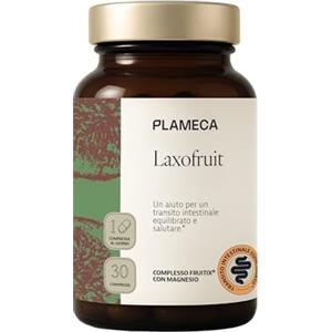 PLAMECA Laxofruit - Lassativo naturale per stitichezza, pancia gonfia e intestino pigro - Transito intestinale equilibrato - Complesso Fruitix - Fico, Prugna e Kiwi - Magnesio - 30 compresse