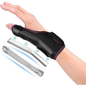 Fasola Tutore Pollice Reversibile, Tutore Dito A Scatto Pollice Destro & Sinistro, Tutore Polso Pollice con Due Stecche Metalliche, Stecca Dito Per L'artrite, la Tendinite e le Distorsioni - L