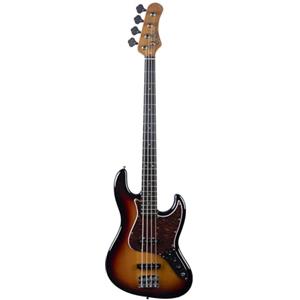 EKO GUITARS - Basso Elettrico JB‑300, Corpo Pioppo, Manico Acero, Tastiera Laurel 21 Tasti, 2 Pickup JB, Ponte Vintage 4 Sellette, Scala 868 mm, Colore Sunburst