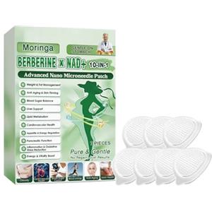 Generico Cerotti nano NAD+ Moringa 10 in 1 di qualità premium, contenenti berberina, unisex, adatti per attività quotidiane leggere, 7 cerotti per confezione (versione migliorata).