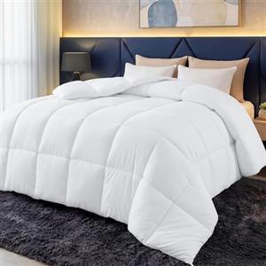 Utopia Bedding Piumino 220 x 240 cm, Piumone Letto Matrimoniale, 100% Imbottitura in Fibra Cava, Trapunta in Microfibra per Tutte le Stagioni (Bianco)