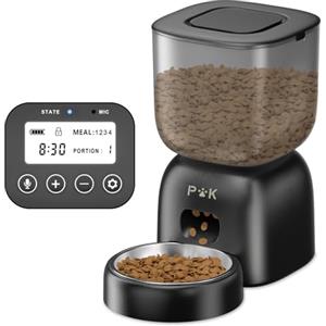 PUPPY KITTY Cady Distributore Automatico Cibo Gatti, 3L Dispenser Cibo Gatti con 10S Registrazion, Durata Della Batteria fino a 180 giorni, Orari di Mangiatoia Personalizzati, 1-4 Pasti al Giorno