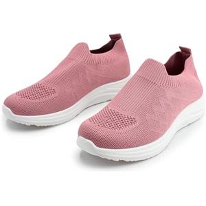 JOMIX Scarpe Donna Senza Lacci in Maglia Traspirante Sneakers Slip On Comode da Passeggio per Tempo Libero Lavoro Viaggio Calzata Memory Morbida con Suola Leggera Pink 39