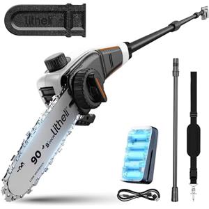 Litheli Pulsante Alto a Batteria U20 - Sega Elettrica da 8 Pollici, Trimmer Con Velocità di Taglio 8 m e Batteria 10000 mAh per Tagliare Rami, Potare
