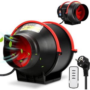 Ikodm 150 mm Ventola Aspirazione, Ventola Estrazione Ventilatore del Condotto con controllore di velocità variabile, 540 m3/h Estrattore Aria per bagno, WC, cucina, serra (GOL-8857-M1c)