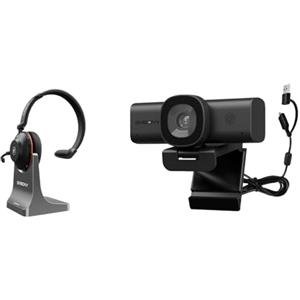 SVBONY Kit Videoconferenza Wireless Completo: Webcam 2K con AI Noise Reduction, Cuffie Bluetooth con Microfono e Base di Ricarica, Plug & Play per Smart Working e Ufficio