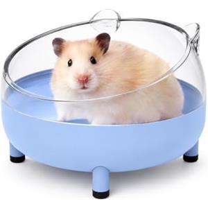 Meow&Woof Contenitore per bagno con sabbia per criceti, grande sabbiera per gerbili e gerbilli, piccola vasca da bagno per cincillà, accessorio per gabbia per criceti, 13 cm, blu