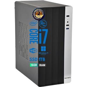 VOKOT Pc Fisso i7 intel core Cpu fino a 4.00ghz, 16gb Ram, Ssd M.2 da 1TB, Wifi Incluso, Windows 11 Pro, Office 2019, Computer PC Desktop completo per ufficio,casa pronto all'uso