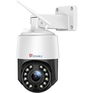 Ctronics 4K 8MP 5X Zoom Ottico Telecamera Wi-Fi Esterno, IP Videocamera Sorveglianza 2,4/5Ghz Rilevamento Persone/Veicoli/Animali Auto Tracking 50M Visione Notturna a Colori Audio a 2 Vie Metal/Cloud