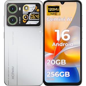 HOTWAV X100 GT Smartphone Android 16 con IA 20GB+256GB/TF TB Telefono Cellulare 5160mAh Cellulare 6.9"120Hz Telefoni 48MP+16MP Touchscreen Secondario Telefono/NFC/Vibrant Island/Telecomando IR-Bianco