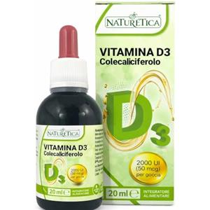 Naturetica Vitamina D3 Gocce 2000 UI - Colecalciferolo in Olio di Oliva Biologico per Sistema Immunitario e Ossa