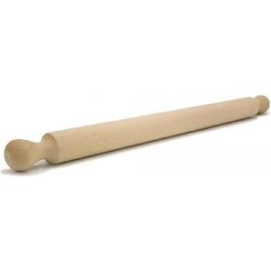 mille idee Mattarello in Legno di Faggio Naturale con Manici - Stendipasta Professionale per Pasta Fresca, Pizza, Focaccia e Dolci - Legno Non Trattato, Resistente e Facile da Pulire (60cm)