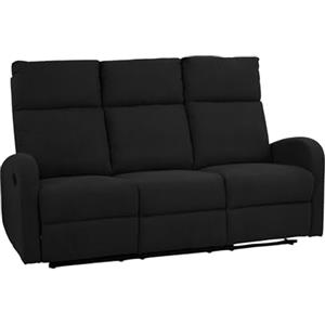 Totò Piccinni Divano Relax 3 POSTI EUREKA, Reclinabile Manuale con Maniglia Laterale, Imbottitura Ergonomica, Struttura in Legno (Tessuto Antracite New)