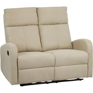 Totò Piccinni Divano Relax 2 POSTI EUREKA, Reclinabile Manuale con Maniglia Laterale, Imbottitura Ergonomica, Struttura in Legno (Tessuto Beige New)