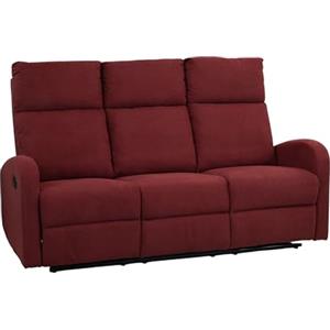 Totò Piccinni Divano Relax 3 POSTI EUREKA, Reclinabile Manuale con Maniglia Laterale, Imbottitura Ergonomica, Struttura in Legno (Tessuto Bordeaux New)