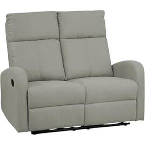 Totò Piccinni Divano Relax 2 POSTI EUREKA, Reclinabile Manuale con Maniglia Laterale, Imbottitura Ergonomica, Struttura in Legno (Tessuto Grigio Chiaro New)