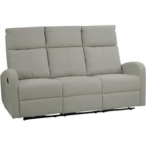 Totò Piccinni Divano Relax 3 POSTI EUREKA, Reclinabile Manuale con Maniglia Laterale, Imbottitura Ergonomica, Struttura in Legno (Tessuto Grigio Chiaro New)