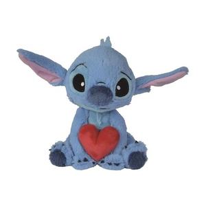 Simba - Peluche Originale Stitch con Cuore Rosso, 25 cm, Licenza Ufficiale Disney, per Bambini da 0 Mesi