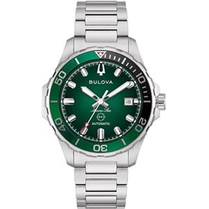 Bulova Stainless Steel Green Dial Bracelet Marine Star 98B471 by