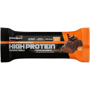 EthicSport High Protein Barretta Proteica 45g - Cioccolato Fondente, Elevato Contenuto di Proteine e Alta Digeribilità