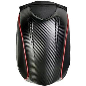 Generico Zaino Rigido Moto, 30-48L Espandibile, Guscio in Fibra di Carbonio, Scomparto Casco e Tasca Laptop, Alta Capacità per Viaggi