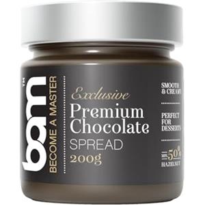 BAM Crema Spalmabile con Frutta Secca di Alta Qualità - Ideale per Topping, Brioches e Dolci - 200g (PREMIUM Nocciola-Cacao)
