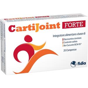 FIDIA FARMACEUTICI SPA CartiJoint FORTE - Integratore alimentare con glucosamina, condroitin solfato e bio-curcumin BCM-95 per la salute delle articolazioni - 20 Compresse