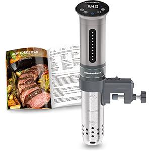 KitchenBoss Sous Vide Roner Cucina a Bassa Temperatura Slow Cooker Circolatore Termico Professionale IPX7 impermeabile,Timer con Touch Screen,Argento