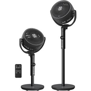SONGMICS Ventilatore a Piantana, Ventilatore Silenzioso 20 dB, Telecomando, Camera da Letto, Oscillante 120°+135°, 15 Velocità, Timer 15 Ore, 3 Modalità, Altezza Regolabile, Nero Inchiostro XFC002B1EU