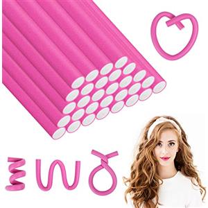 AOOWU 30 pezzi Bigodini flessibili, in morbida schiuma bigodini Flexi per capelli corti di media lunghezza, rullo a torsione per capelli in gomma, bigodini senza calore per acconciature per dormire