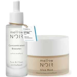 mellow NOIR Duo di trattamenti notturni antirughe - Siero allo ialuronico con crema notte quotidiana - Effetto rassodante immediato, riduce i pori visibili e gli arrossamenti -Per una pelle più liscia