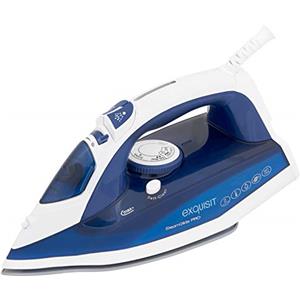 Exquisit BD 3102 Web Vapore | 2600 Watt Rivestita in Ceramica | Ferro da Stiro con Piastra in Acciaio Inox | Sistema anticalcare | Bianco/Blu