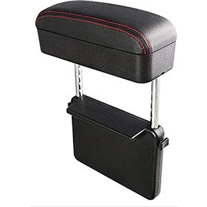 SENYAZON Bracciolo per console auto Bracciolo Box Bracciolo Regolabile Altezza Comfort Gomito Pad Braccioli Scatola Organizzatore (Linea Rossa Nera)