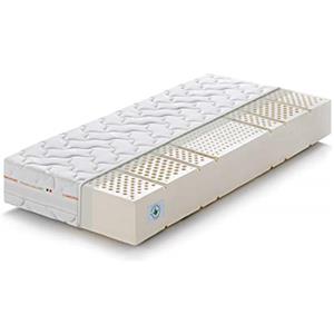 Marcapiuma Materasso Singolo 100% Lattice 80x190 alto 20 cm SEVENLIFE 20 Rigidità H2 Medio Ergonomico Naturale 7 zone con Rivestimento SILVER sfoderabile Antiacaro Traspirante 100% Made in Italy