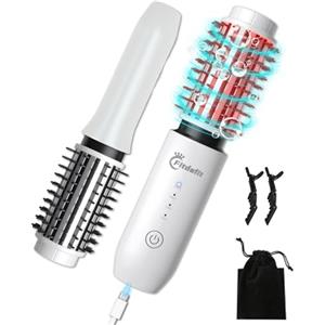 Fitdafit Spazzola per Arricciacapelli Senza Fili, Thermal Brush Ionico, Spazzola Arricciacapelli, Lisciante e Arricciacapelli, Ferro Aarricciacapelli Portatile, Spazzola Termica 3 in 1, Ricaricabile