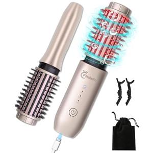 Fitdafit Spazzola per Arricciacapelli Senza Fili, Thermal Brush Ionico, Spazzola Arricciacapelli, Lisciante e Arricciacapelli, Ferro Aarricciacapelli Portatile, Spazzola Termica 3 in 1, Ricaricabile