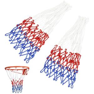 HMCEY 2 Pezzi Rete Canestro Basket Esterno,Retina Basket Outdoor Nylon,HMCEY Canestro Pallacanestro da Muro,Portable Basketball Net Ricambio,Rete da Baskets Rimovibile per Bambini, Sport, Scuola
