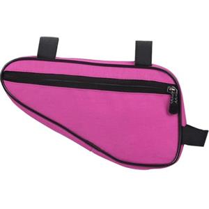 Axorafow Borsa triangolare per bicicletta elettrica, in nylon, impermeabile, 26 x 14 x 6 cm, adatta per mountain bike e bici da strada, porta attrezzi, telefono, colore: nero (rosa)
