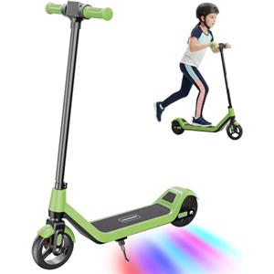 TODIMART Monopattino Elettrico Bambini 6-12 Anni, 3 Velocità 6/10/16 KM/H, Freno Elettronico, Display a LED, Luci LED Colorate, E Scooter per Bambini e Bambine
