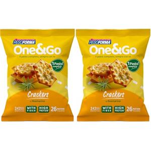 Pesoforma | One&Go Pasto Sostitutivo Crackers al Rosmarino, 60g, 1 Pasto Completo, 242 kcal, High Protein, With Fiber (Confezione da 2)