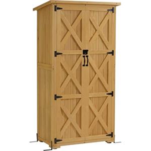 MCombo M MCombo Armadietto da giardino in legno, adatto per esterni, balcone, terrazza, 55 x 90 x 169 cm, 0878
